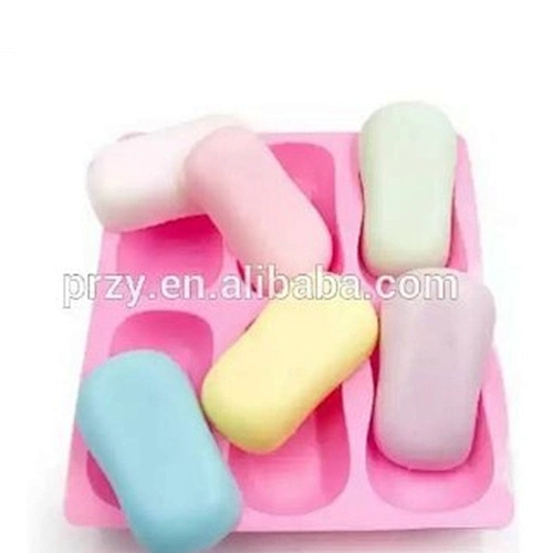 PRZY 6 cavity Oval soap mold DIY handmade silicone soap molds
