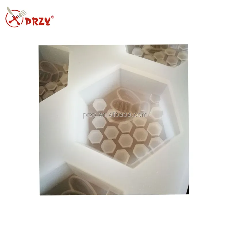 6 Holes Honeycomb Bee Hive Silicone Tray Soap Making Mold with Food Grade Material