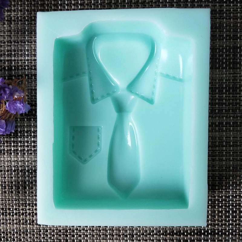 3D Handmade Gift Necktie Soap Silicone Mold with T-Shirt Shape Half Body Mold