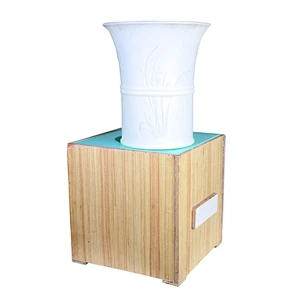 PRZY High tube garden resin handmade concrete silicone flower pot mold with wooden box