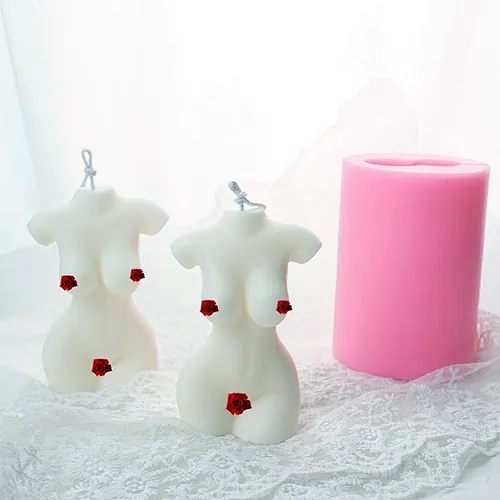 Factory price 3D Female Candle molds Silicone  Resin  Male body  Decorations handmade male body soap silica mold
