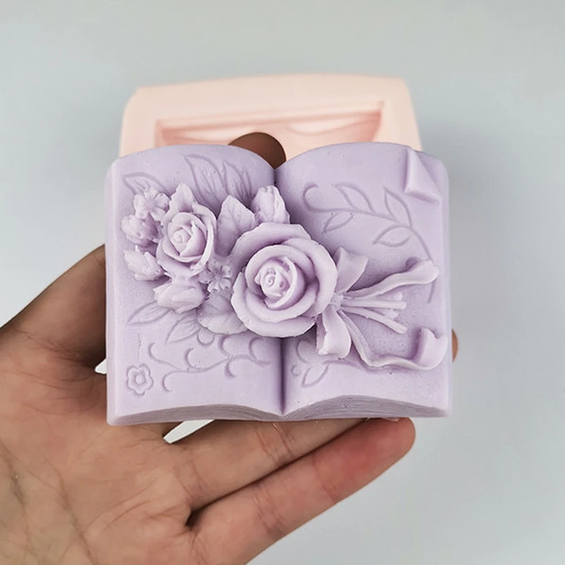 Book flower bouquet modeling silicone soap mold