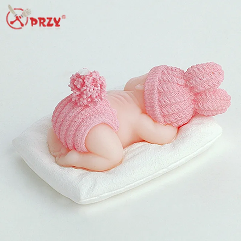 Creative sleeping baby Birthday candle molds silicone Baby shaped silicone Soap mold
