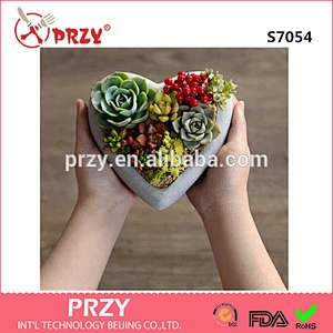 S7054 Heart shape flower pot Silicone concrete Clay mould concrete planter mold