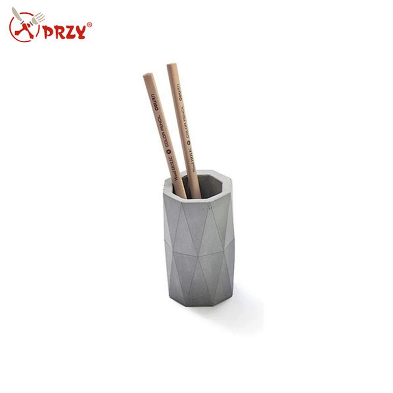 Geometric cement pen holder office essential silicone mold