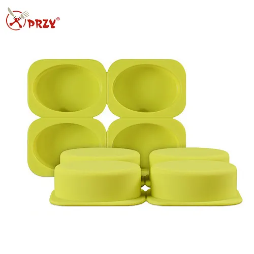 GOOD Oval Shape 4 cavity Soap Silicone Mold