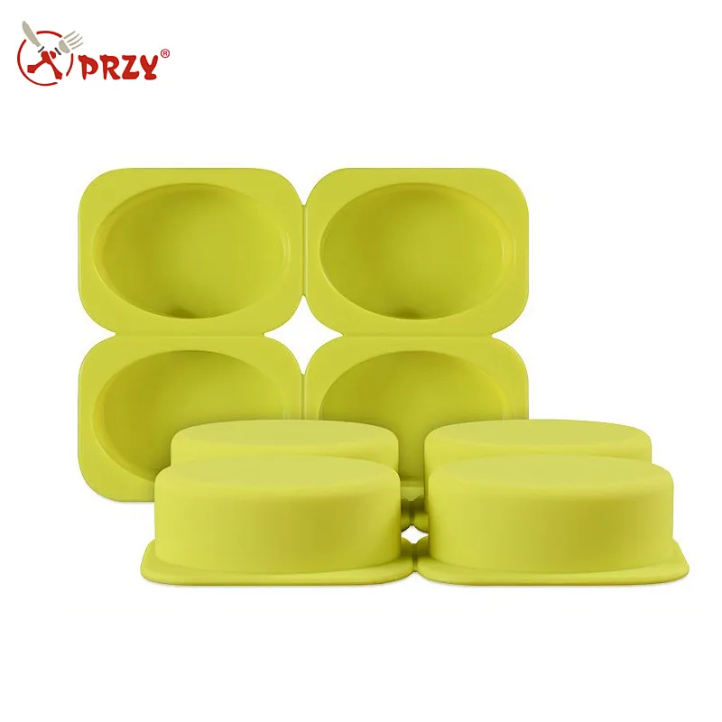 GOOD Oval Shape 4 cavity Soap Silicone Mold