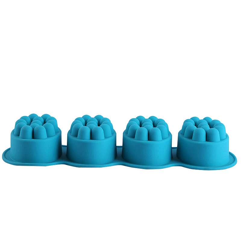 PR378 Cheap Massage Oval Shaped 4 Holes Handmade Soap Factory Directly Supply Silicone Mold
