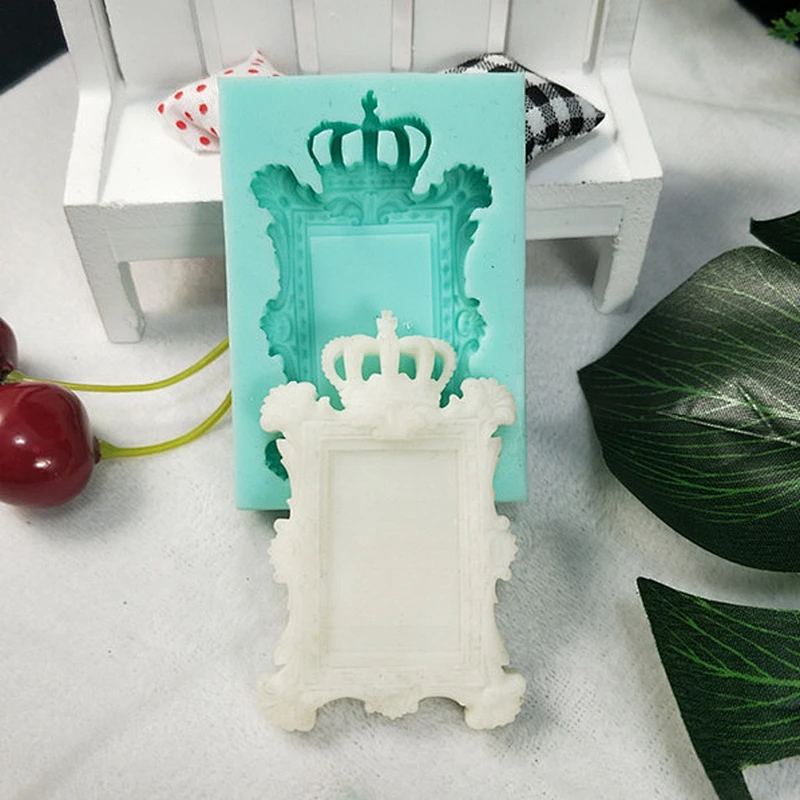 Crown mirror frame shape making resin decoration silicone mold