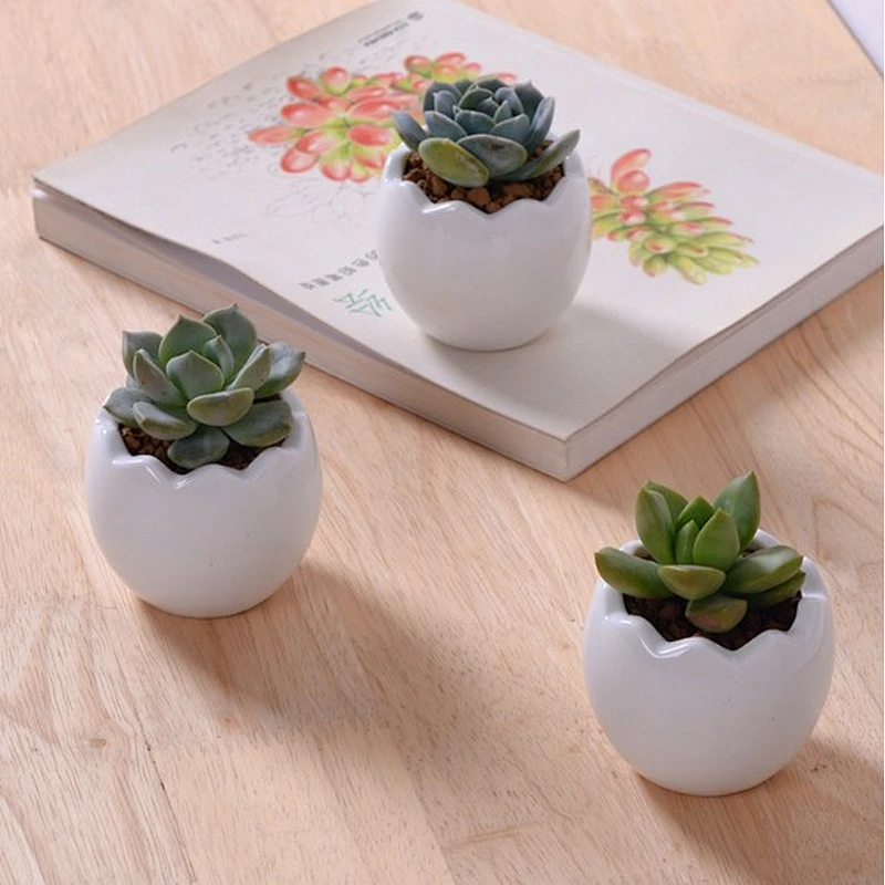 HP0034 cute mini eggshell shape pot concrete flower planter pot silicone mold