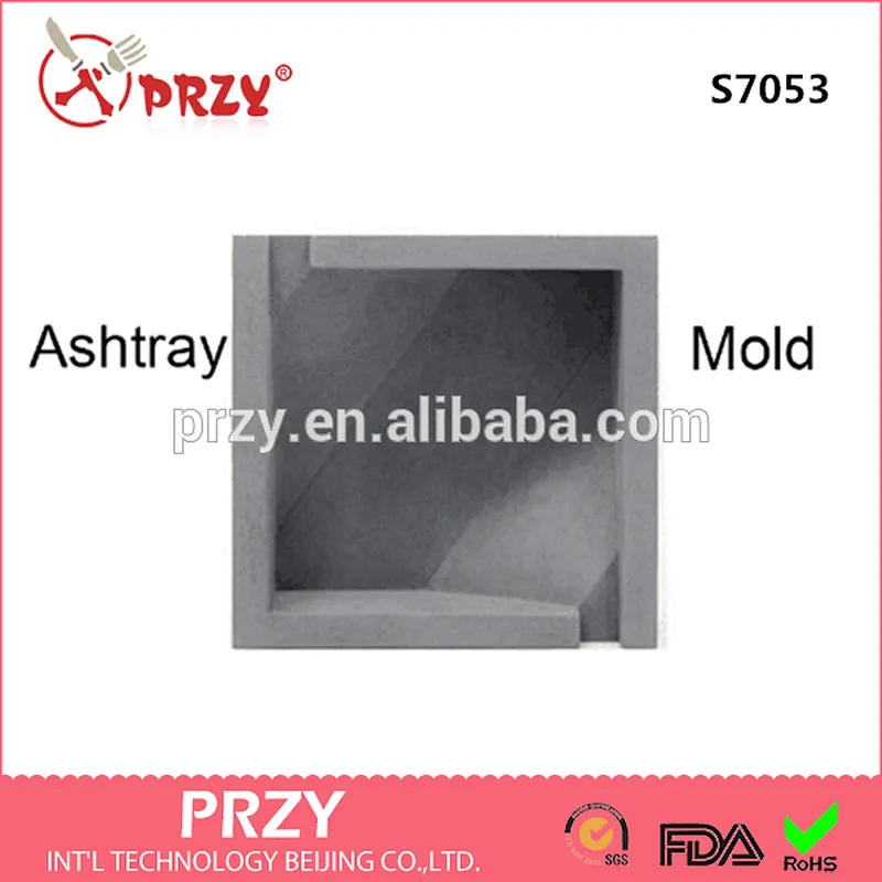 S7053 Square shapes silicone molds clay crafts home office decoration creative silicone mold for cement ashtray