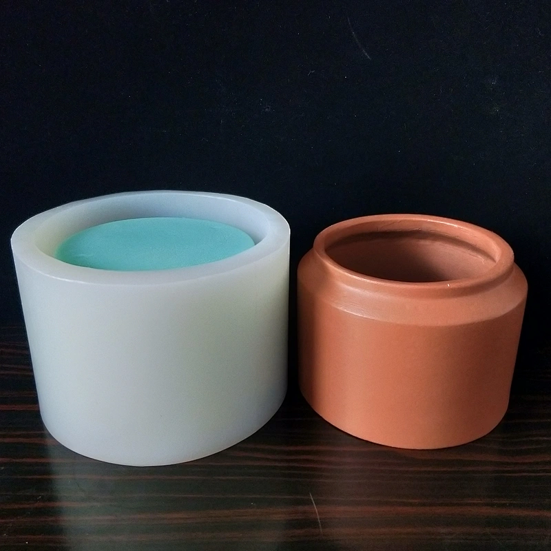Large size simple round cement flower pot silicone mould
