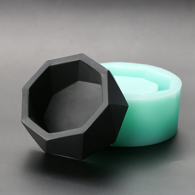 Desktop plant potted cement flower pot silicone mold