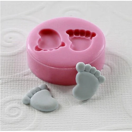 Very Tinny ( 12mm)Mini Feet/Foot Silicone Fondant Mold For Chocolate Cake Decorating Tools