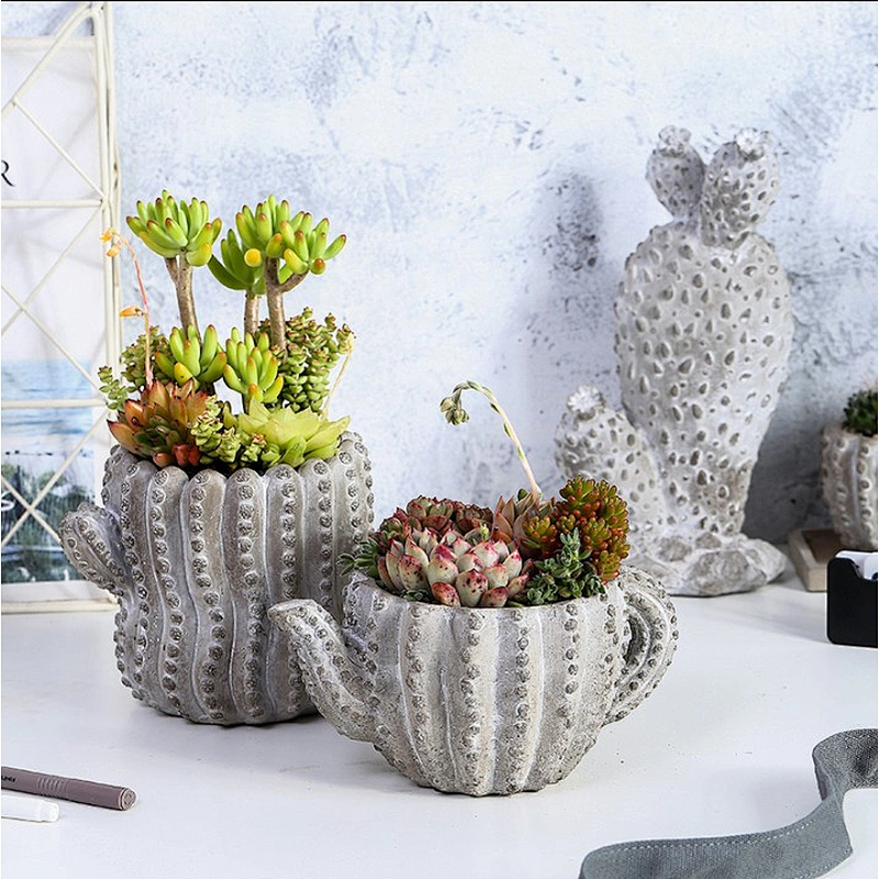Creative Cactus Series Cement Pot Green Plant Succulents Flower Concrete Pot Silicone Mold