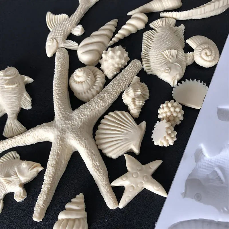 Ocean Style Shell hippocampus Seahorse Decoration Cake  Fondant Silicone Mold with Food Grade Material