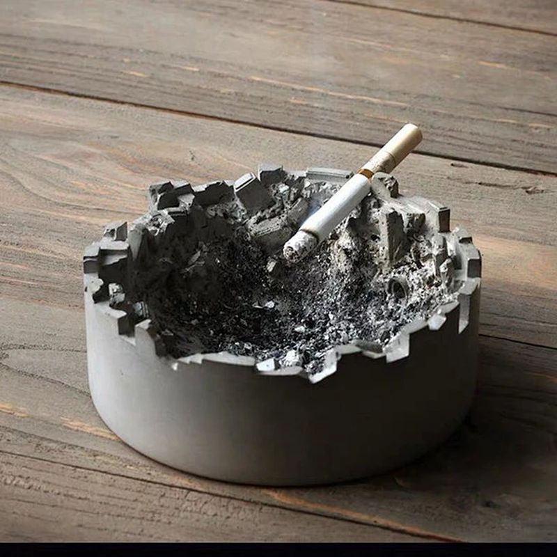 Ashtray ruin landscape cement home concrete pot mold silicone moulds
