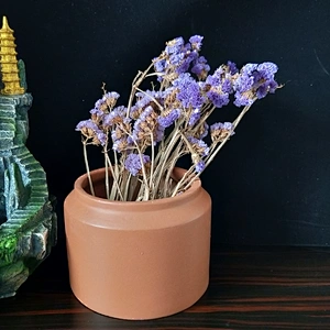 Large size simple round cement flower pot silicone mould