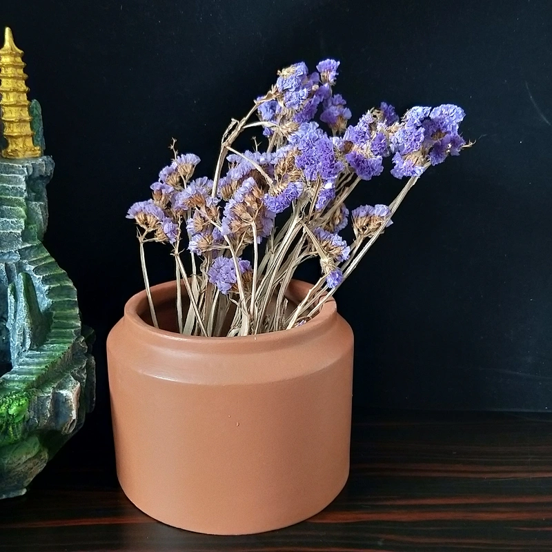 Large size simple round cement flower pot silicone mould