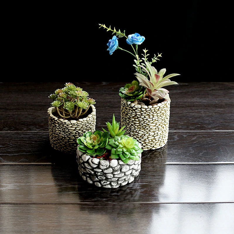 Silicone molds for cement stone multi-meat flower pots planter mould desktop pots concrete molds cement home crafts decor