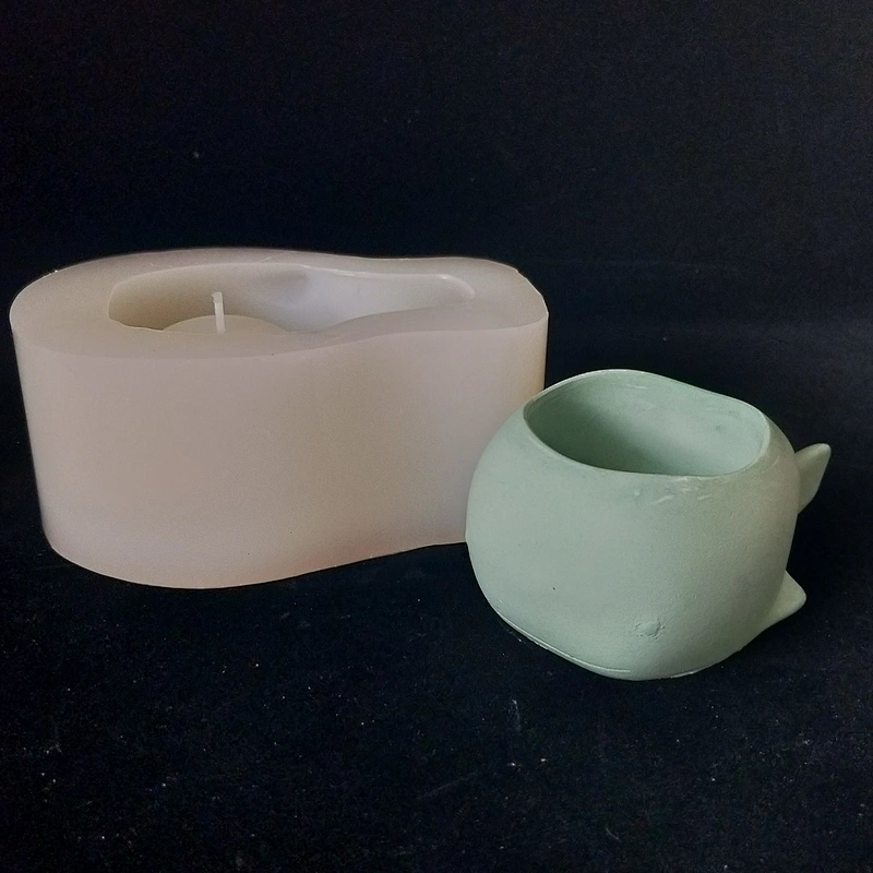 Whale shape silicone cement flower pot mould