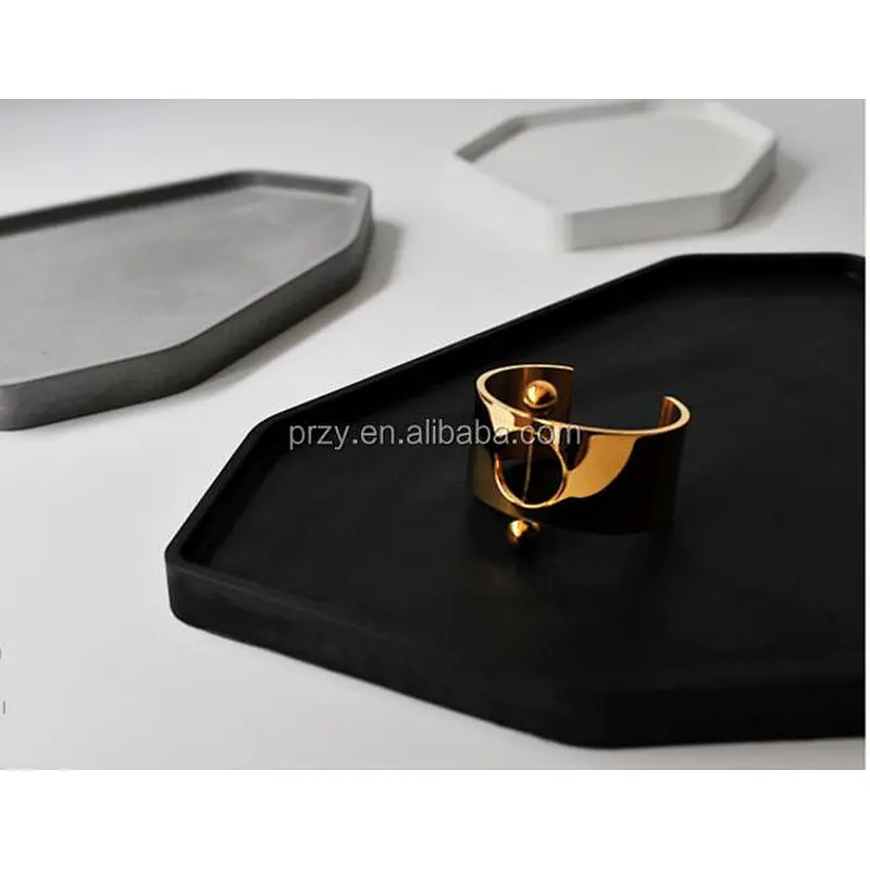 PRZY 2018 new concrete Irregular polygons disk molds concrete home Nordic decorative fruit tray silicone molds