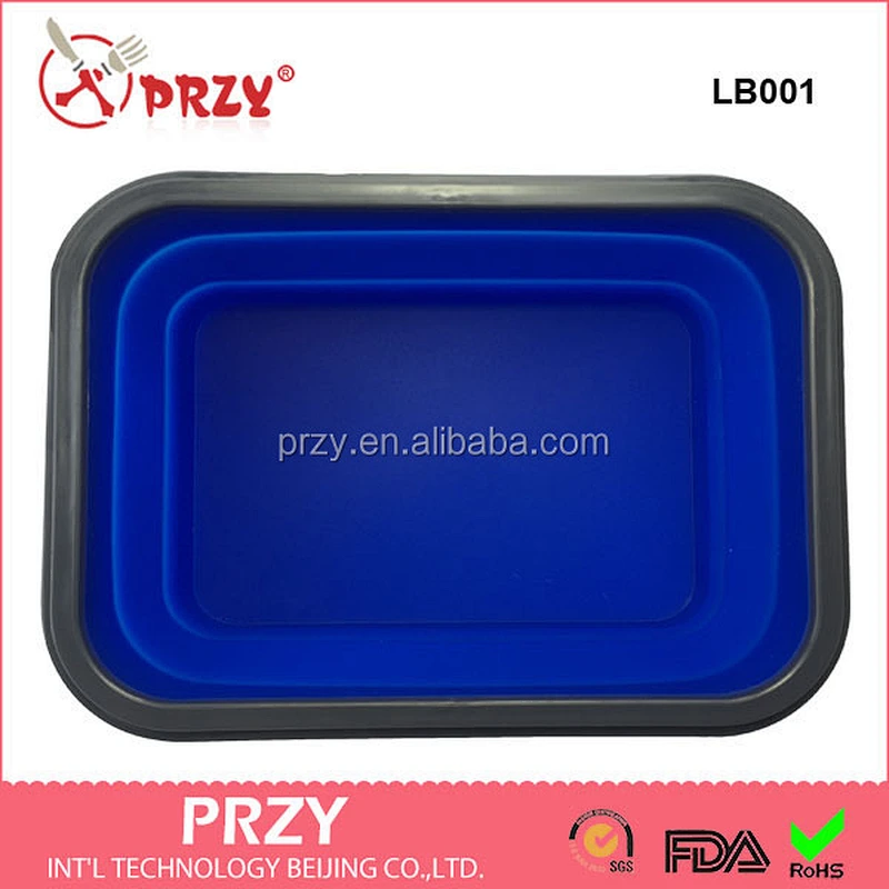 LB001 GOOD & LFGB standard silicone lunch box with fox spoon