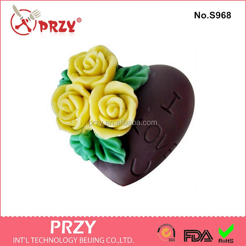 valentine's love heart handmade silicone molds for soap