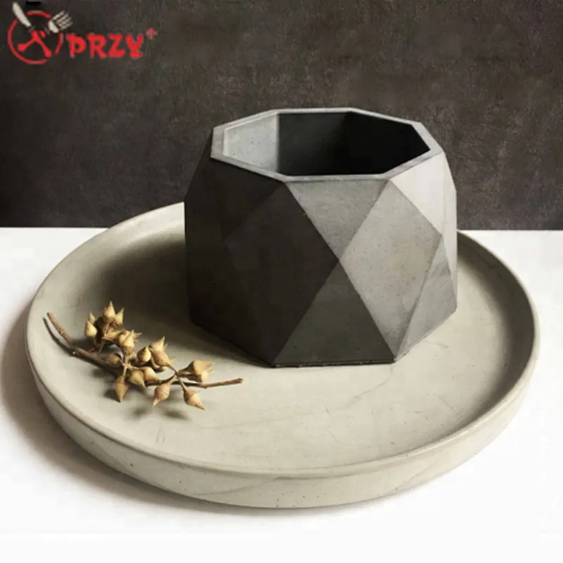 Simple concrete planter silicone mold Nordic style geometric cement flower pots 3d Decorations mould