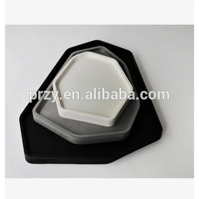 PRZY 2018 new concrete Irregular polygons disk molds concrete home Nordic decorative fruit tray silicone molds