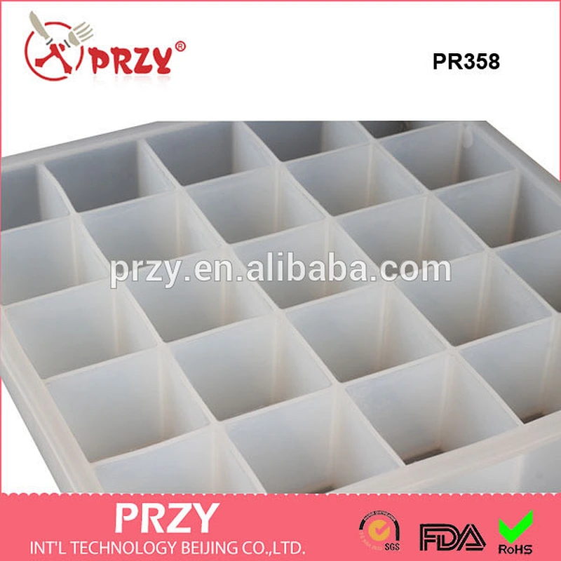 PR358 PRZY Wholesale Eco-friendly 25 Cavities Square Silicone Loaf Soap Bar Molds