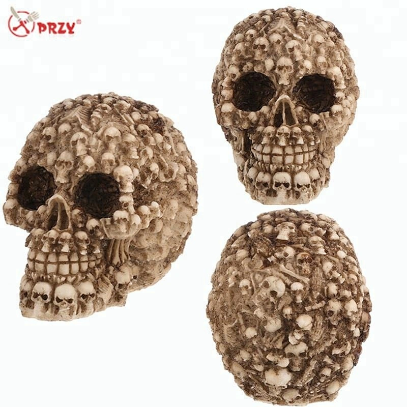 QT0005 Halloween thriller creative skeleton multi head ornaments large silicone mold