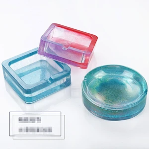 Crystal ashtray Epoxy mold manual diy Ashtray silicone molds concrete decorations mould