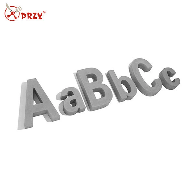 Concrete cement decoration alphabet wall decoration silicone mold