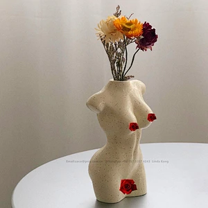 Handmade Ins resin female flower pot Mold silicone vase original  Cement Lamp molds art decorations