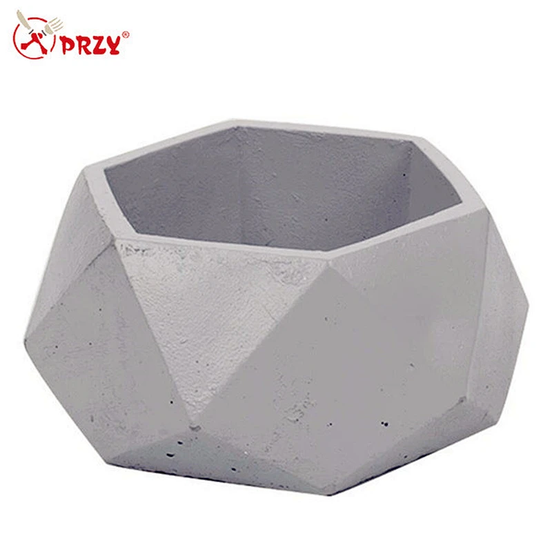 Simple cement garden flower pot hexagonal polygon silicone mold