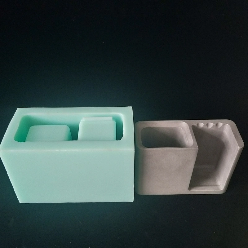 Desktop decoration pen holder cement storage container silicone mold