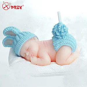 Creative sleeping baby Birthday candle molds silicone Baby shaped silicone Soap mold