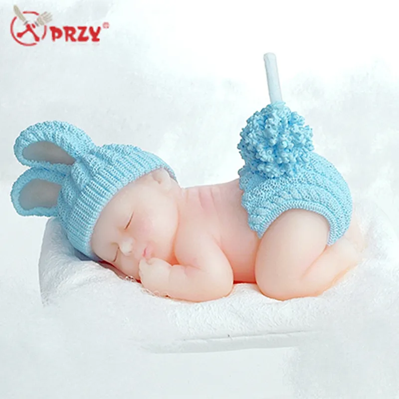 Creative sleeping baby Birthday candle molds silicone Baby shaped silicone Soap mold
