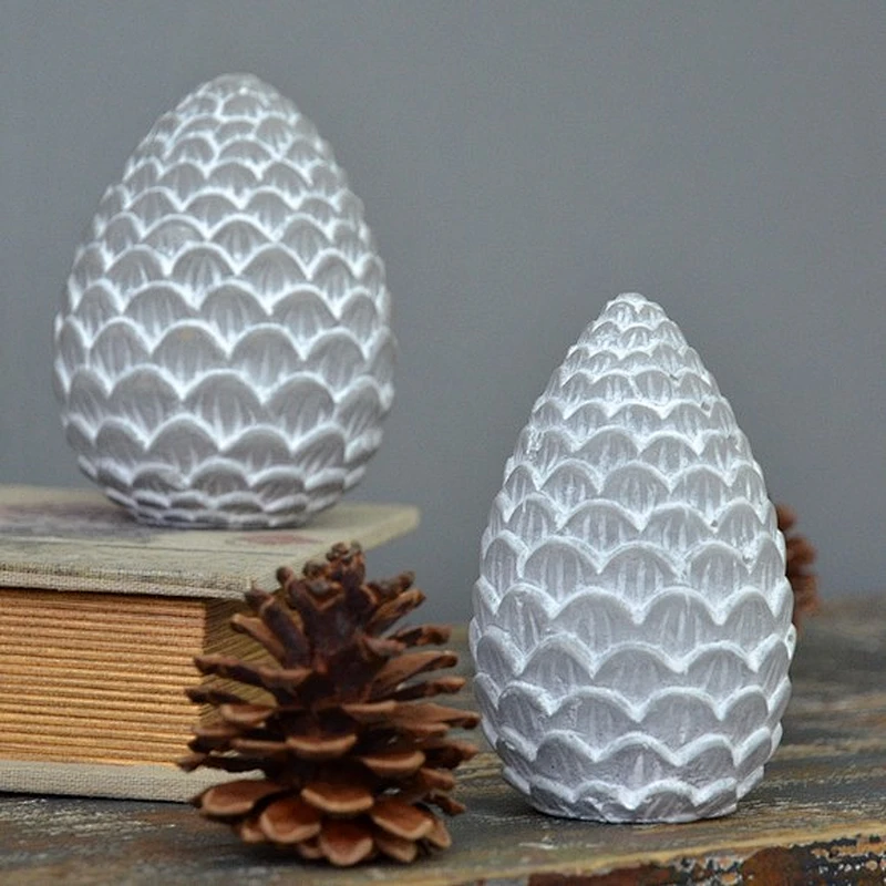 Christmas Nordic Cement pine nut pine fruit Christmas home window decoration decoration candlestick silicone mold