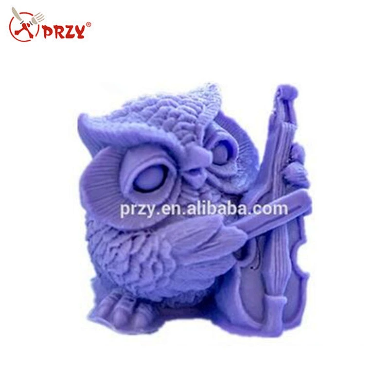 DIY craft owl shaped 3d silicone soap mold