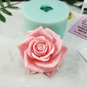 HC0190 PRZY 3D Artificial Flower Bloom Rose Aromatherapy Stone Silicone Soap Mold for Handmade Decoration