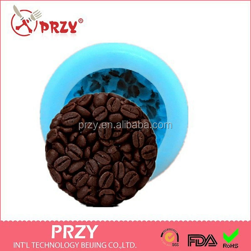 wholesale 3d silicone soap molds coffee beans soap mold
