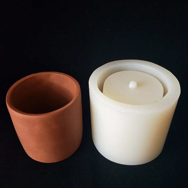 Cylindrical Silicone Mould for Cement Green Plant Flower Pot with Tray
