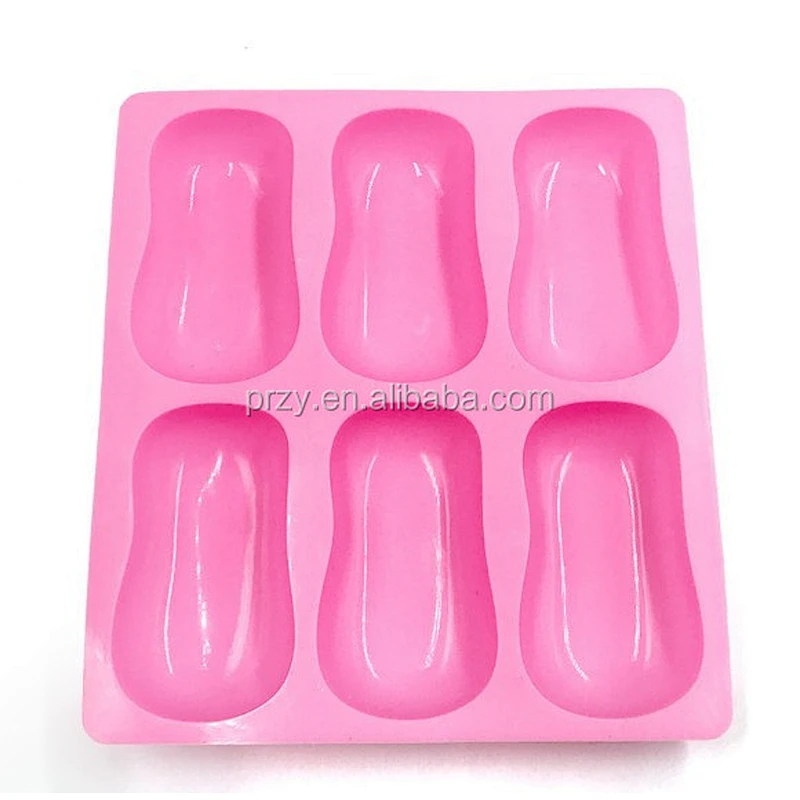 F1806 6 cavity Handmade soap mold silicone baby mold small waist mold