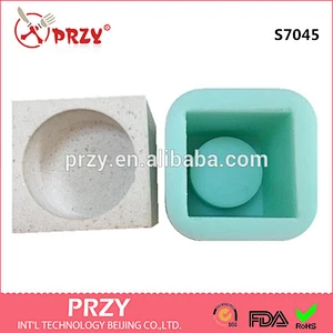 S7045 Cement concrete candlestick shape silicone mold for soap making