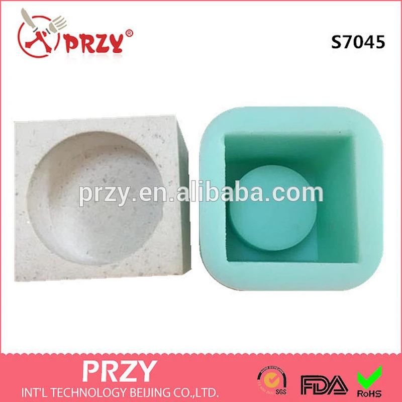 S7045 Cement concrete candlestick shape silicone mold for soap making
