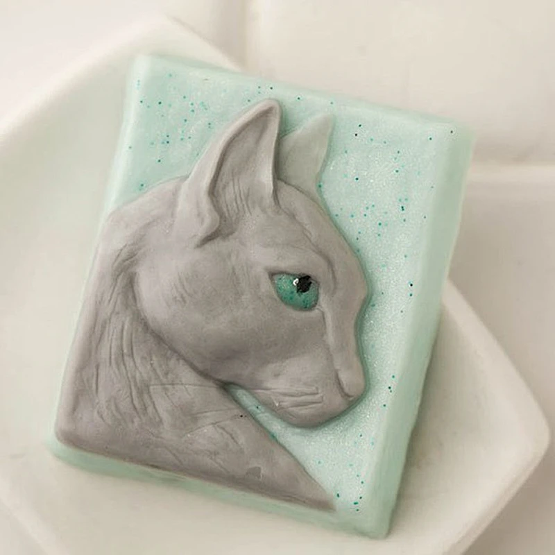 Persian Cat pattern soap molds Silica chocolate candy chocolate silicone mold