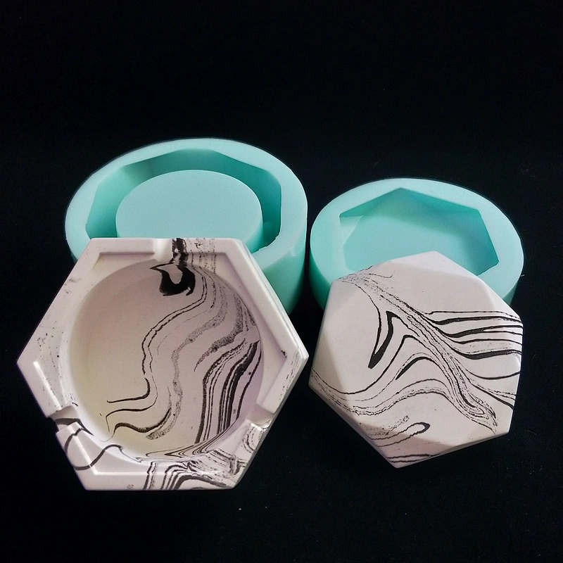 Creative desktop cement storage box container silicone mold