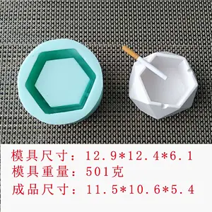 Ashtray with opening silicone mold concrete cement planter flower pot mould